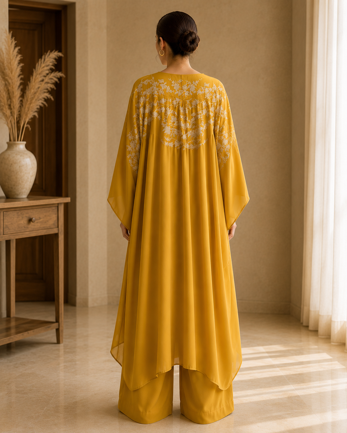 Saffron Bloom embroidered three-piece set by Sublime by Sara – look 2