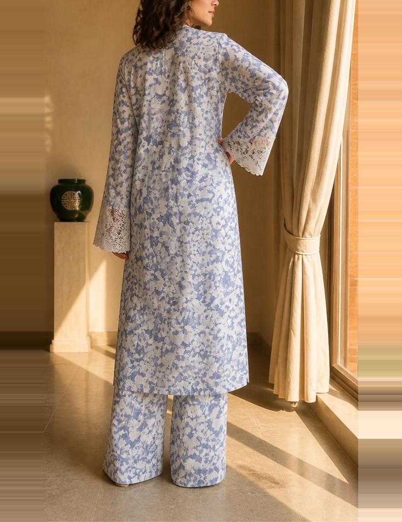 Blue Mist Floral Kurta Set
